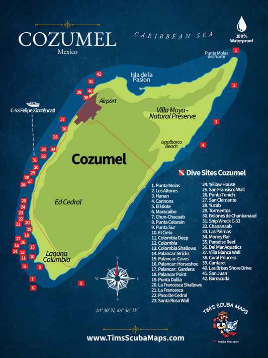 Cozumel Dive Map