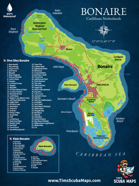 Bonaire Dive Map